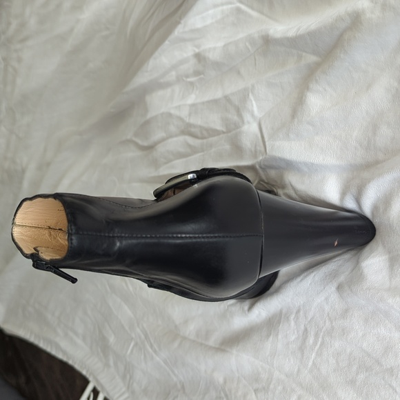 Cole Haan Black Leather Ankle Boots with Buckle - Picture 8 of 14